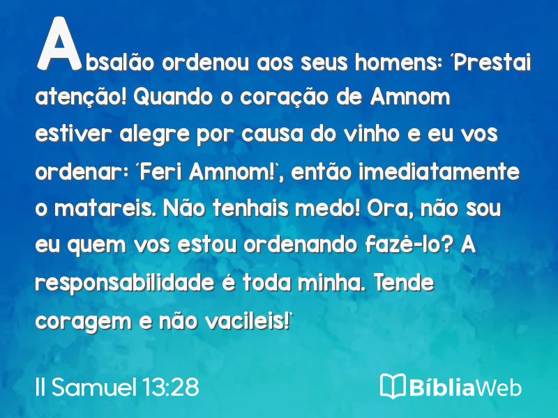 II Samuel 13:28 em imagem para compartilhar