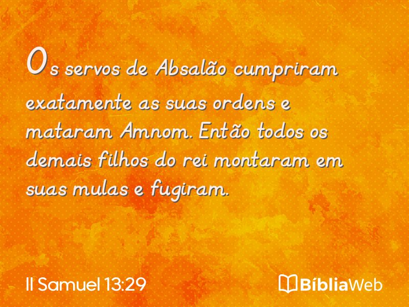 II Samuel 13:29 em imagem para compartilhar