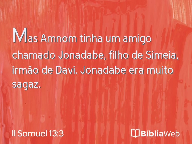 II Samuel 13:3 em imagem para compartilhar