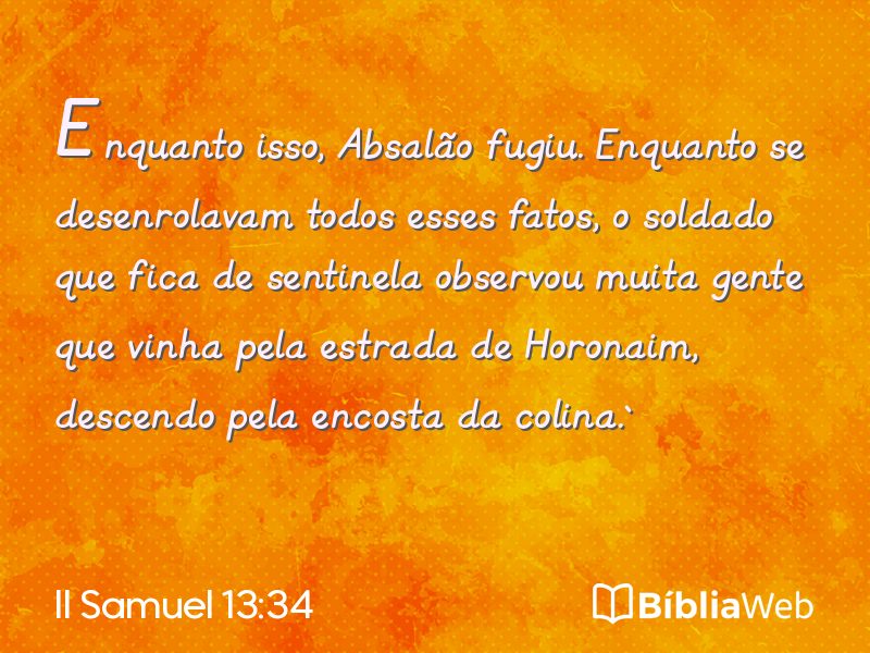 II Samuel 13:34 em imagem para compartilhar