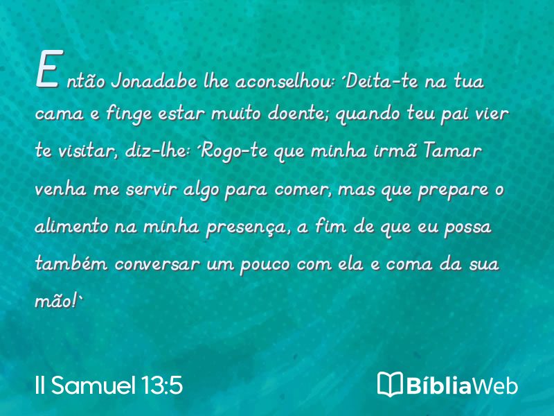 II Samuel 13:5 em imagem para compartilhar