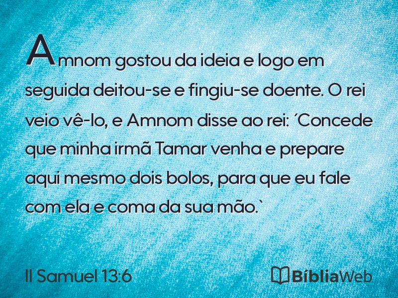 II Samuel 13:6 em imagem para compartilhar