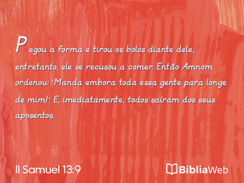 II Samuel 13:9 em imagem para compartilhar