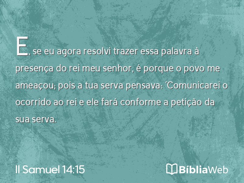 II Samuel 14:15 em imagem para compartilhar