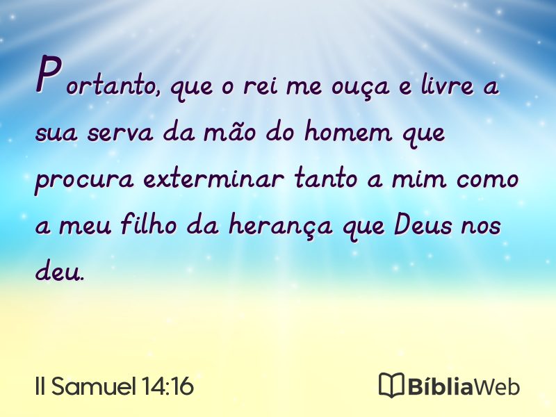 II Samuel 14:16 em imagem para compartilhar