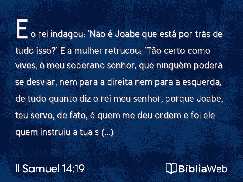 II Samuel 14:19 em imagem para compartilhar