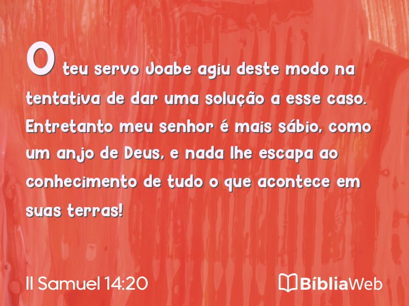 II Samuel 14:20 em imagem para compartilhar