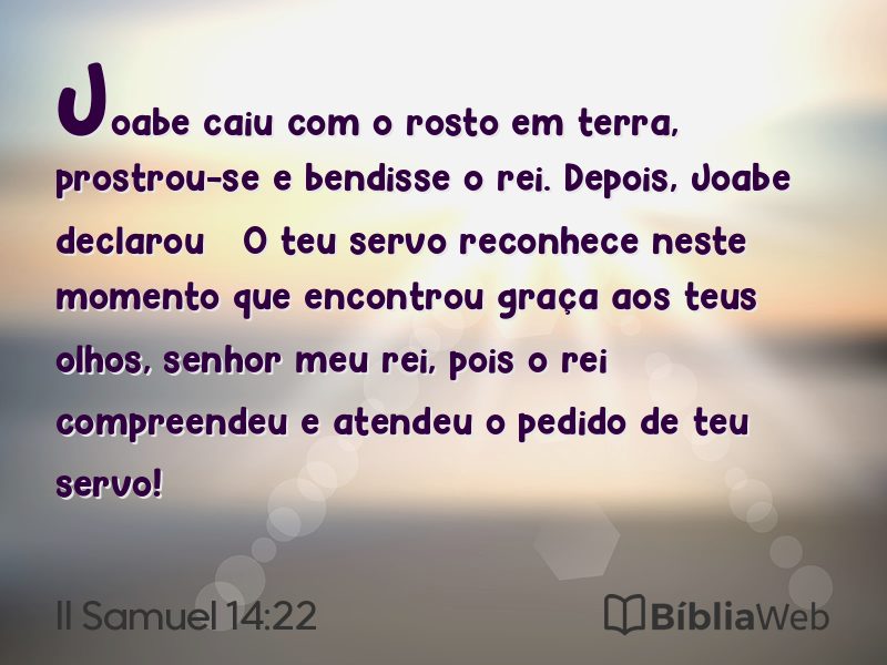 II Samuel 14:22 em imagem para compartilhar