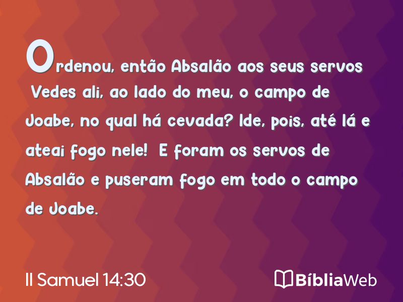II Samuel 14:30 em imagem para compartilhar