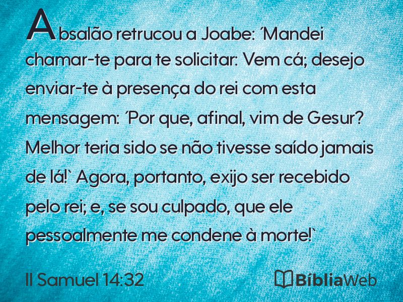 II Samuel 14:32 em imagem para compartilhar