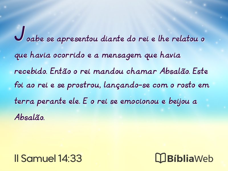 II Samuel 14:33 em imagem para compartilhar