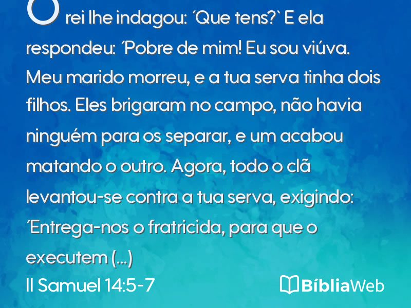 II Samuel 14:5-7 em imagem para compartilhar