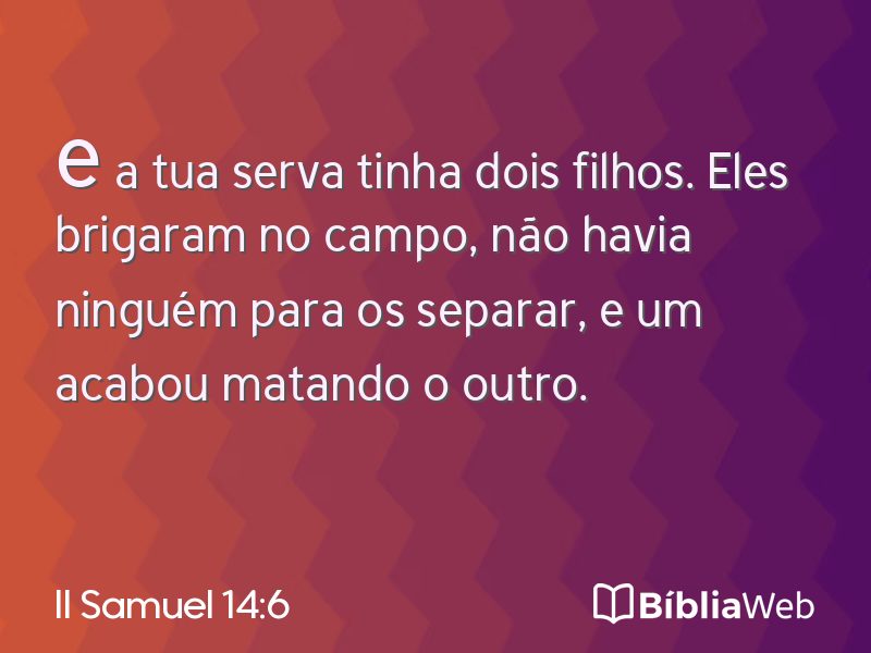 II Samuel 14:6 em imagem para compartilhar