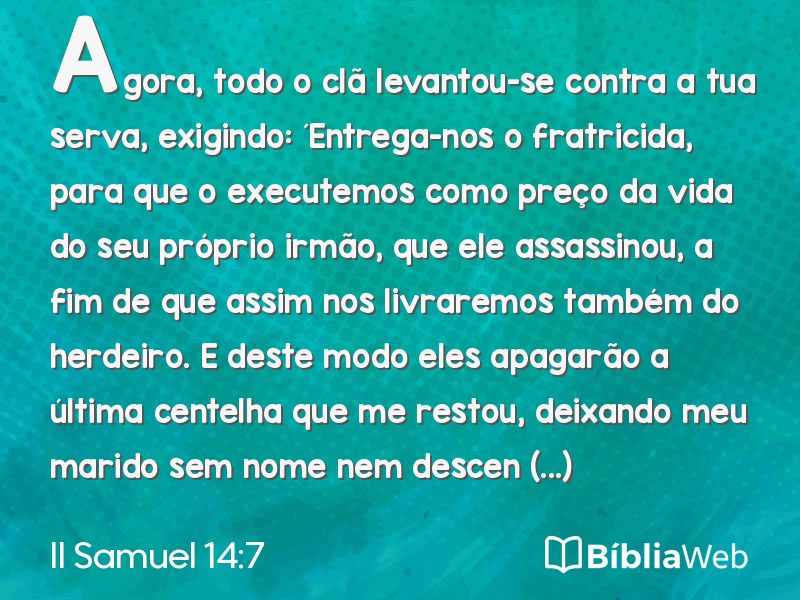 II Samuel 14:7 em imagem para compartilhar