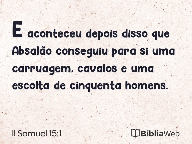 II Samuel 15:1 em imagem para compartilhar
