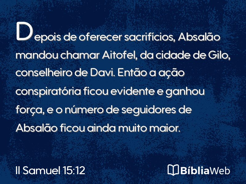 II Samuel 15:12 em imagem para compartilhar