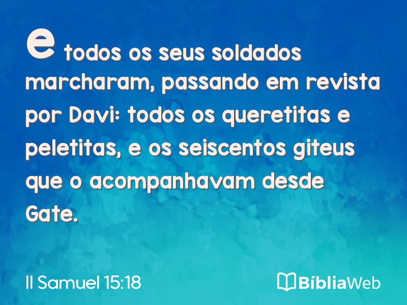 II Samuel 15:18 em imagem para compartilhar