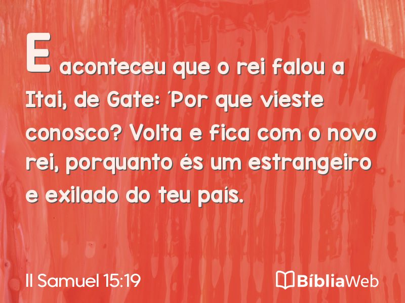 II Samuel 15:19 em imagem para compartilhar