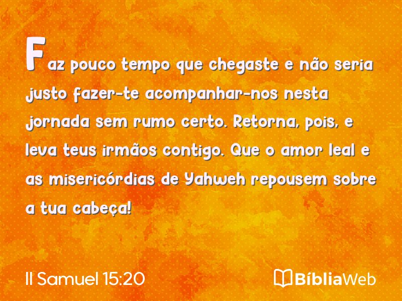 II Samuel 15:20 em imagem para compartilhar