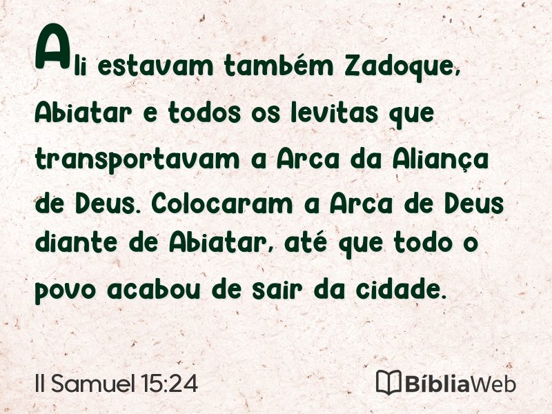 II Samuel 15:24 em imagem para compartilhar