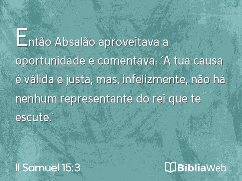 II Samuel 15:3 em imagem para compartilhar