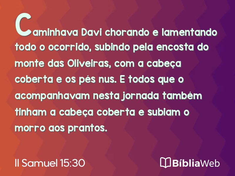 II Samuel 15:30 em imagem para compartilhar