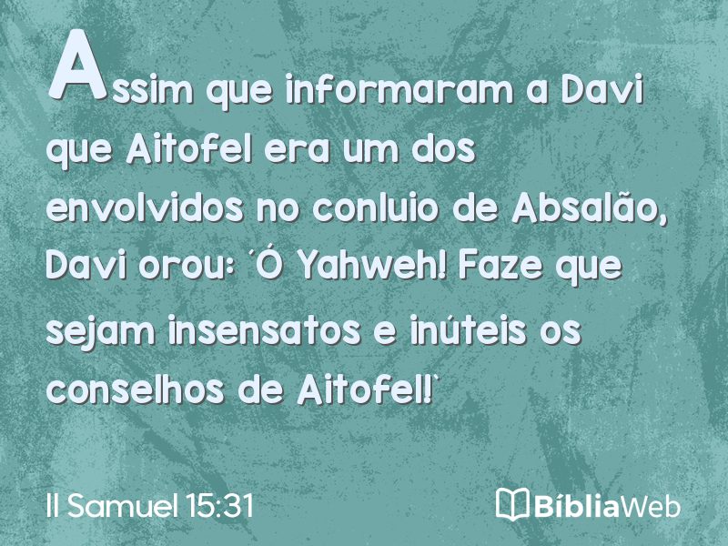 II Samuel 15:31 em imagem para compartilhar