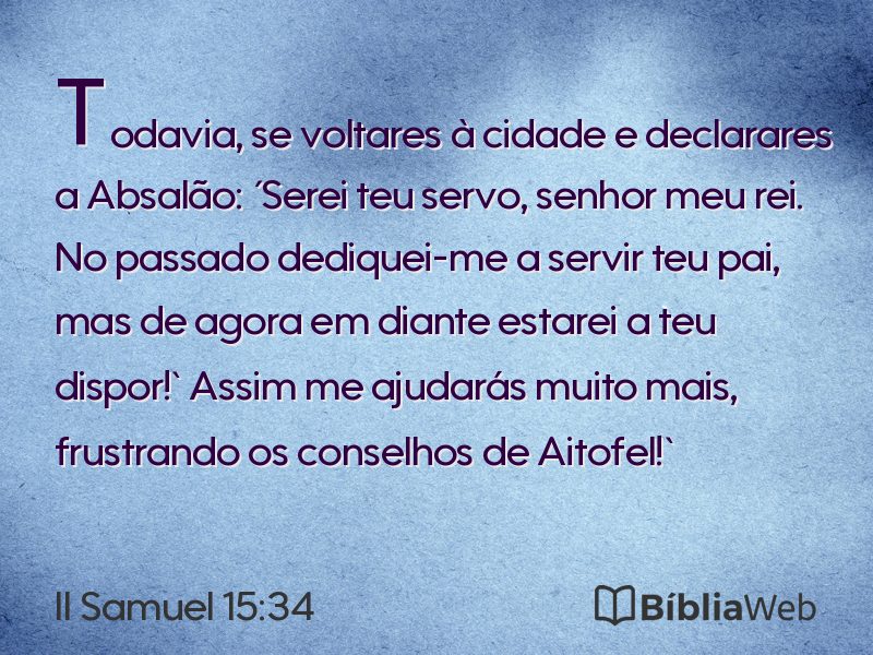 II Samuel 15:34 em imagem para compartilhar