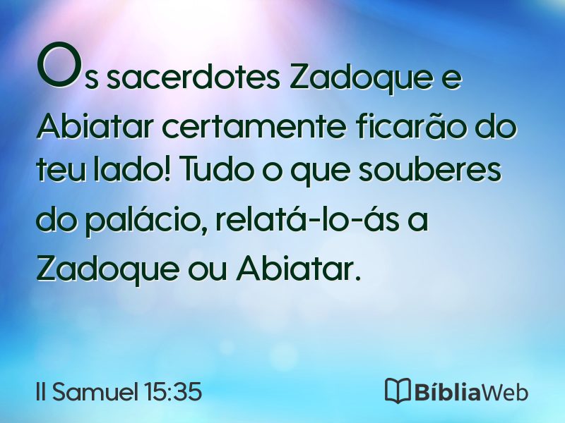 II Samuel 15:35 em imagem para compartilhar