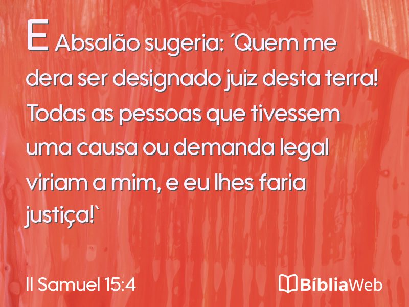 II Samuel 15:4 em imagem para compartilhar