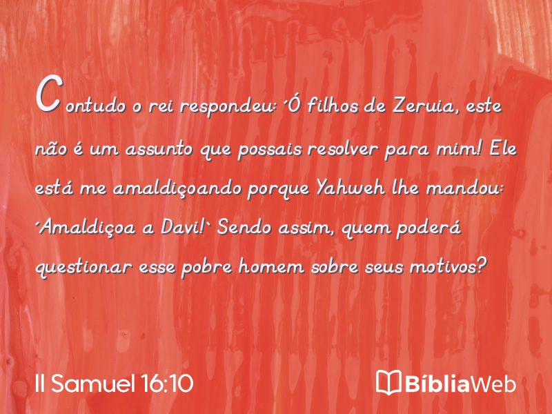 II Samuel 16:10 em imagem para compartilhar