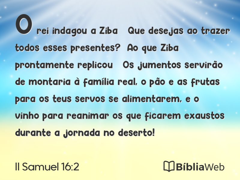 II Samuel 16:2 em imagem para compartilhar
