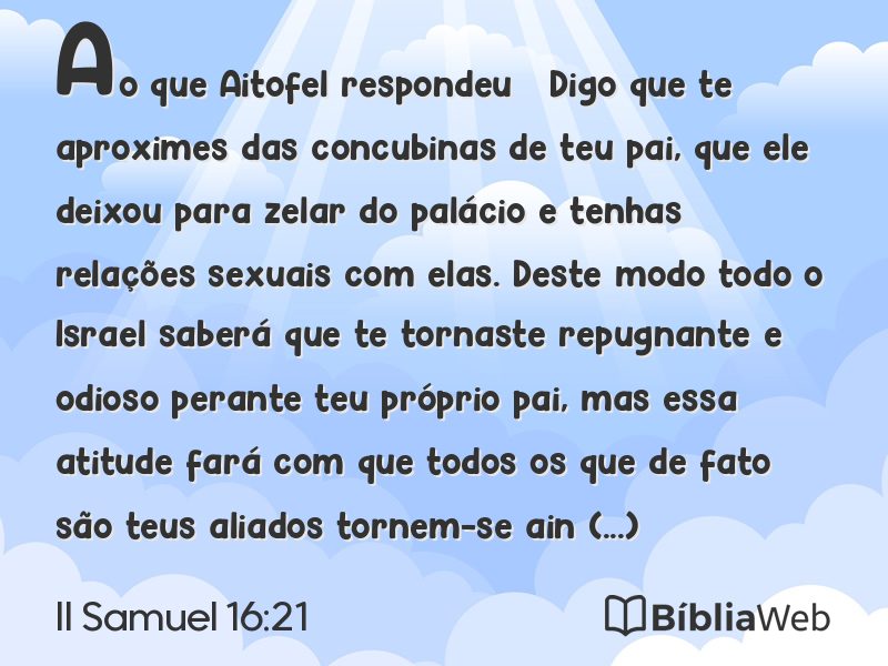 II Samuel 16:21 em imagem para compartilhar