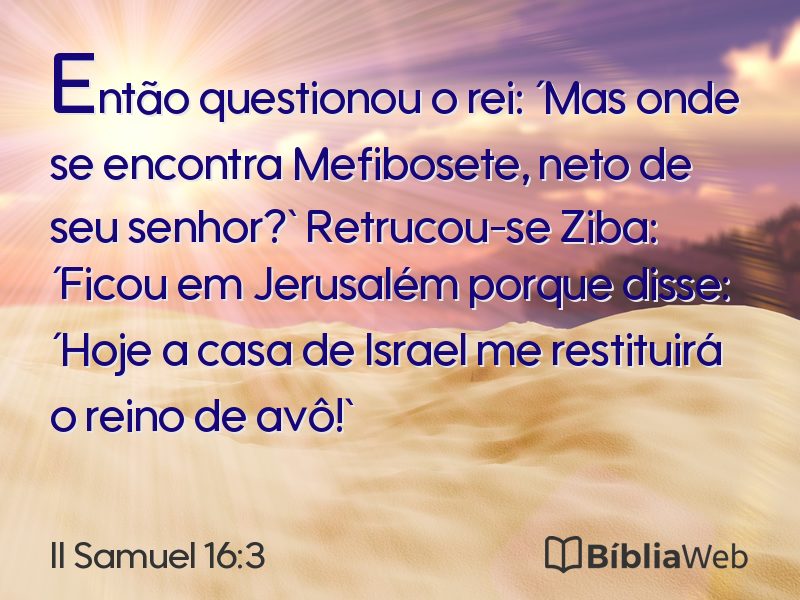 II Samuel 16:3 em imagem para compartilhar