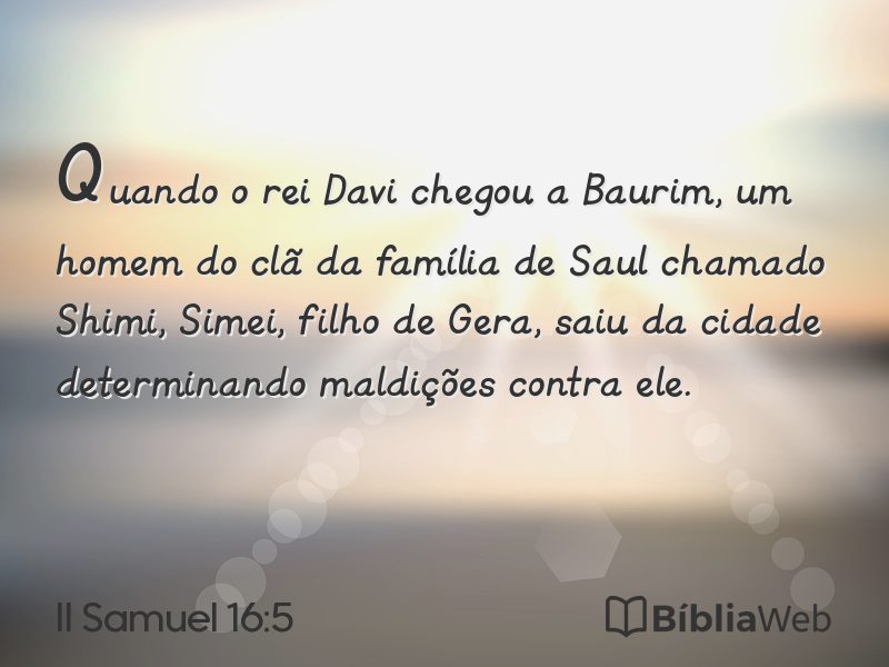II Samuel 16:5 em imagem para compartilhar