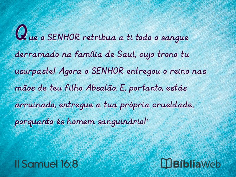 II Samuel 16:8 em imagem para compartilhar