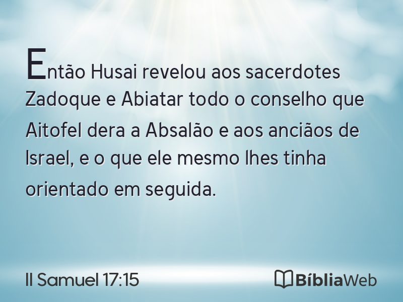 II Samuel 17:15 em imagem para compartilhar