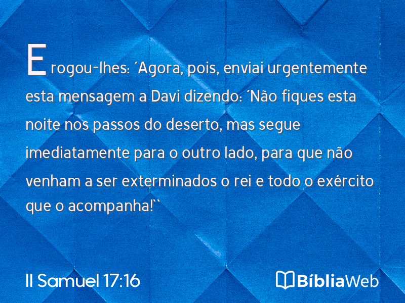 II Samuel 17:16 em imagem para compartilhar