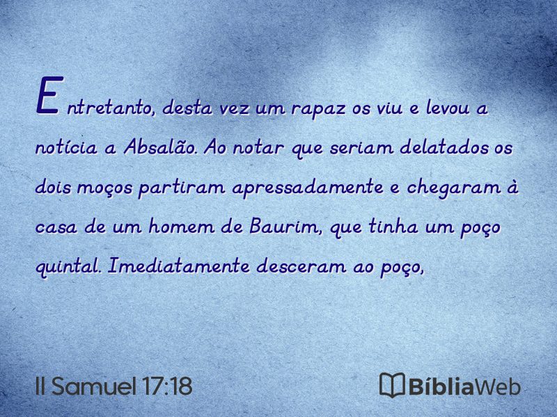 II Samuel 17:18 em imagem para compartilhar