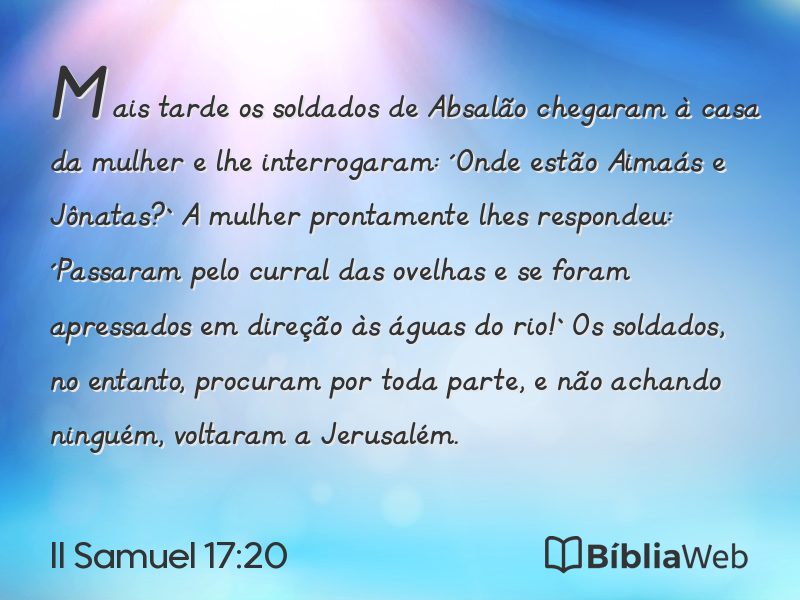 II Samuel 17:20 em imagem para compartilhar