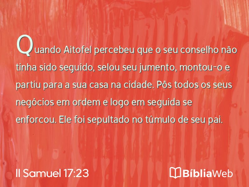 II Samuel 17:23 em imagem para compartilhar