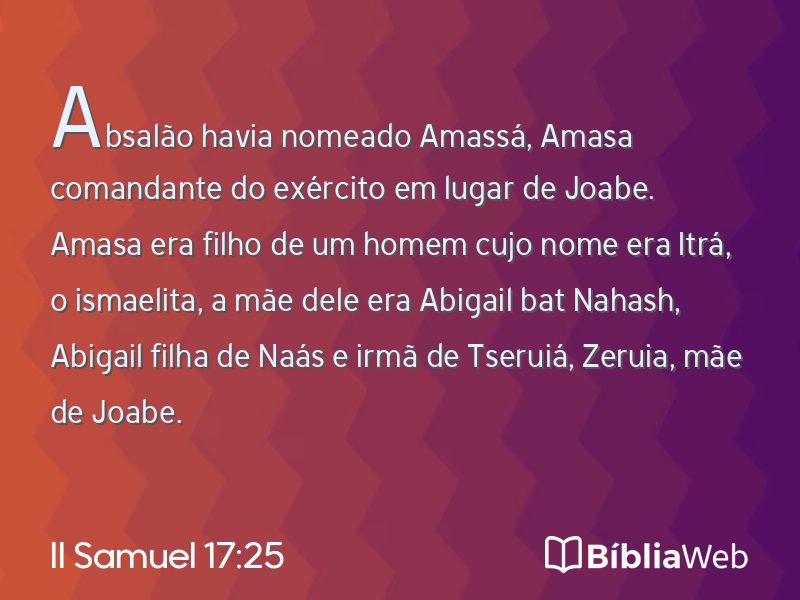 II Samuel 17:25 em imagem para compartilhar