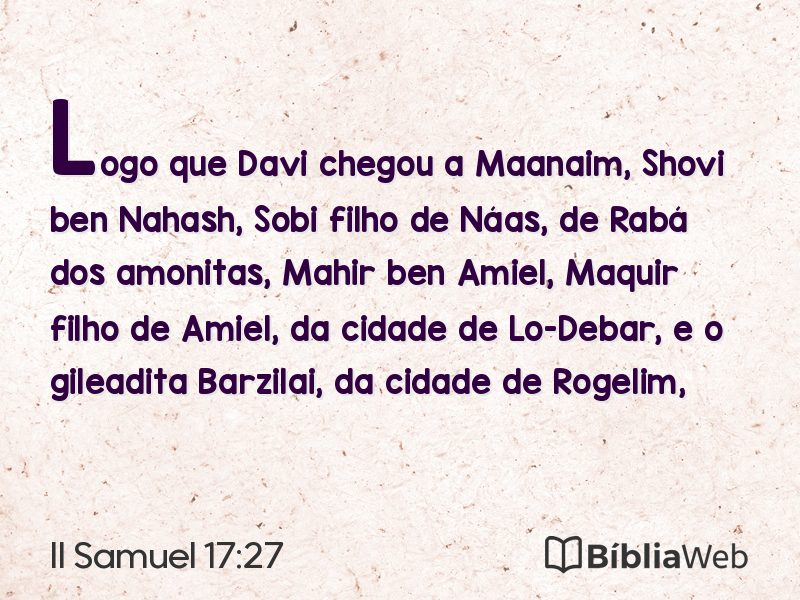 II Samuel 17:27 em imagem para compartilhar