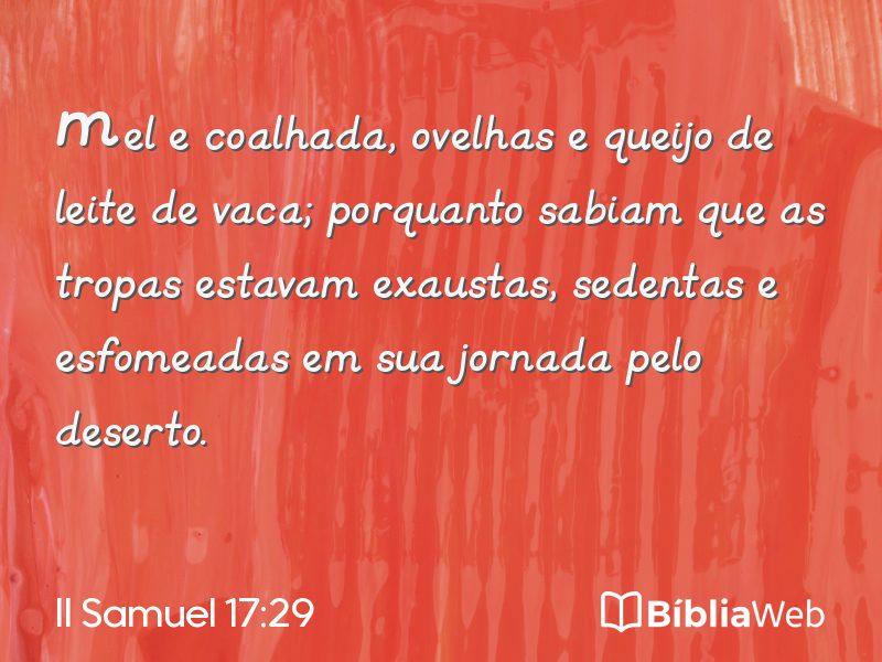 II Samuel 17:29 em imagem para compartilhar
