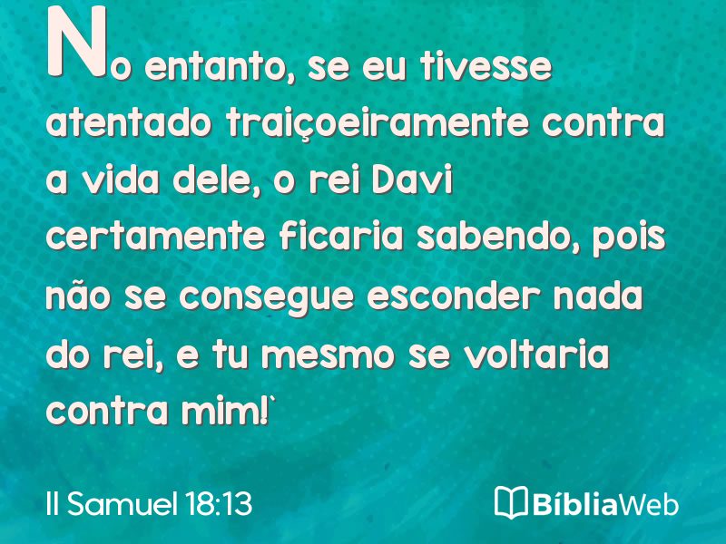 II Samuel 18:13 em imagem para compartilhar