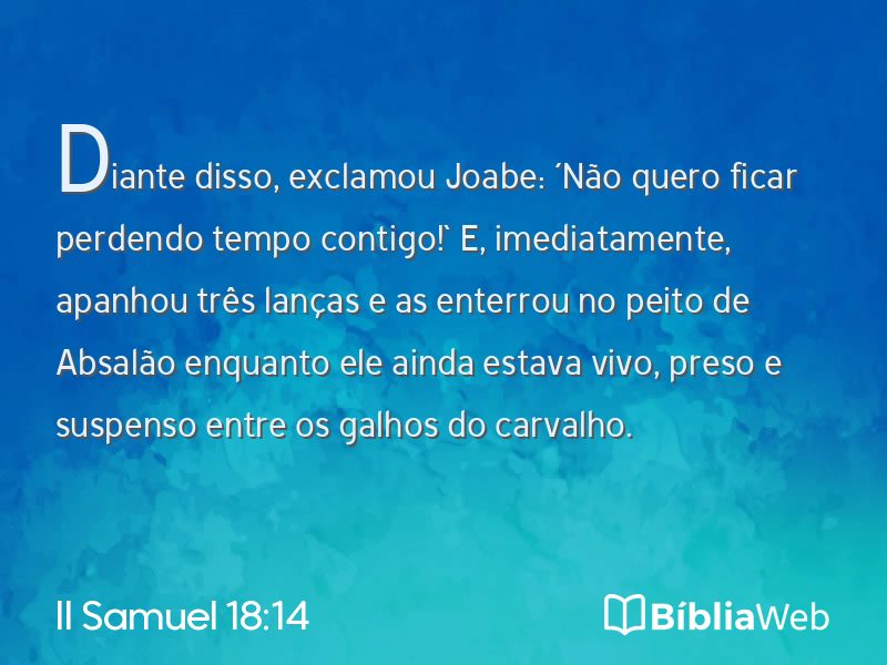 II Samuel 18:14 em imagem para compartilhar