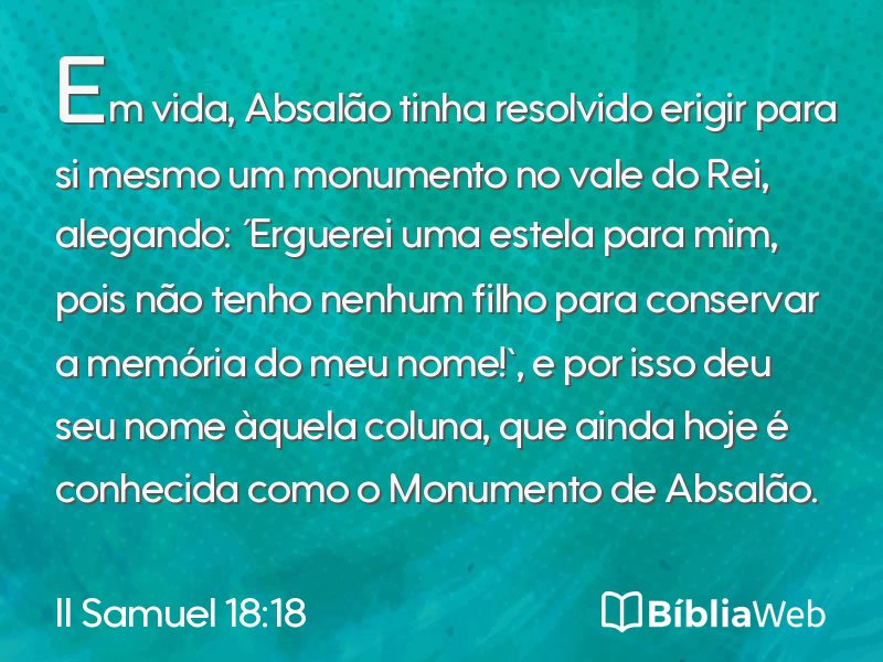 II Samuel 18:18 em imagem para compartilhar