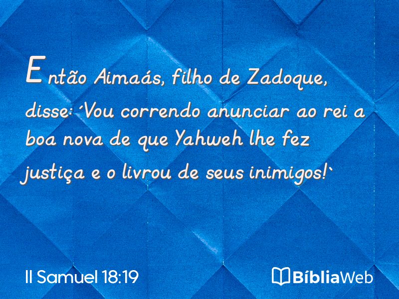 II Samuel 18:19 em imagem para compartilhar