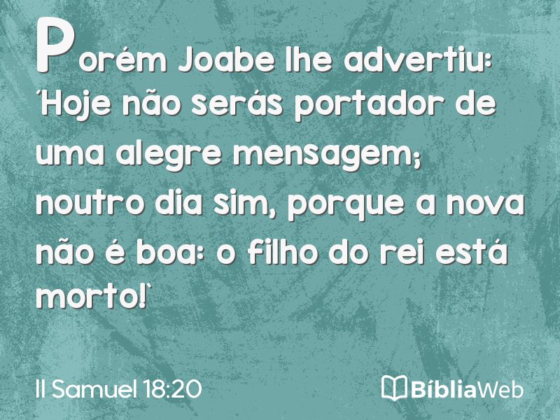II Samuel 18:20 em imagem para compartilhar