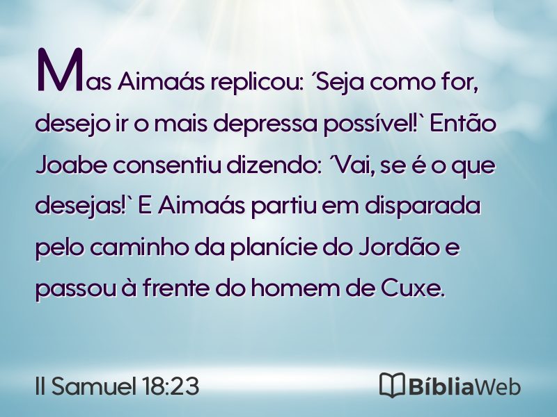 II Samuel 18:23 em imagem para compartilhar